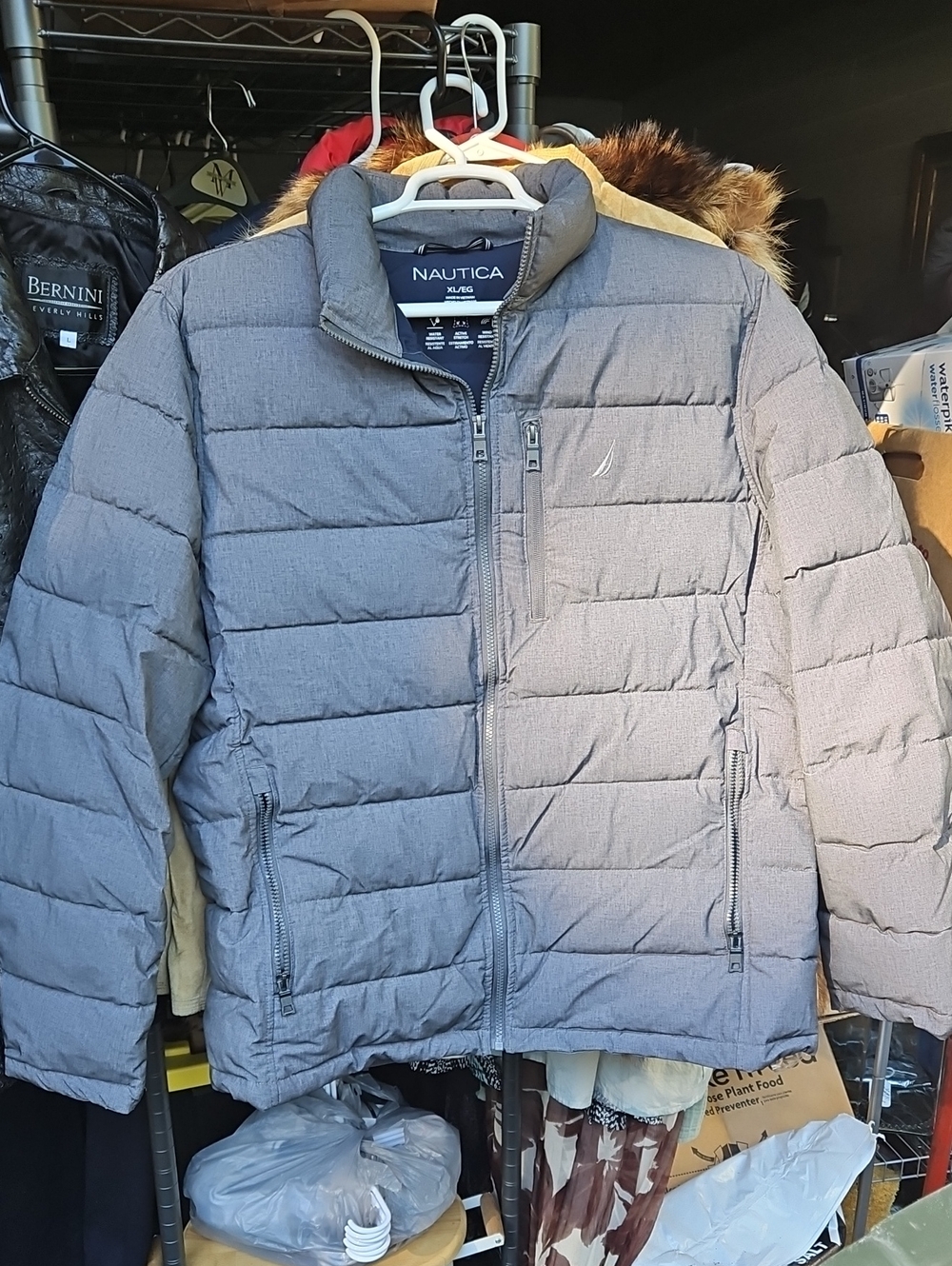 Nautica Water Resistant Active Puffer Jacket Puffer Jacket Gray XL